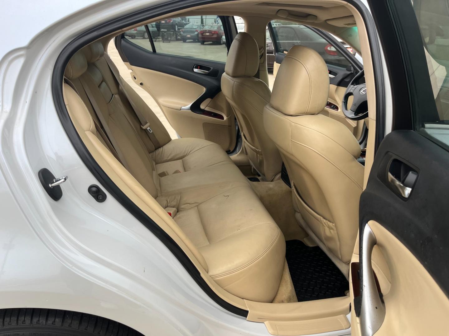 2008 white /TAN Lexus IS IS 250 6-Speed Manual (JTHBK262285) with an 2.5L V6 24V DOHC engine, 6-Speed Manual Overdrive transmission, located at 14700 Tomball Parkway 249, Houston, TX, 77086, (281) 444-2200, 29.928619, -95.504074 - Photo#12